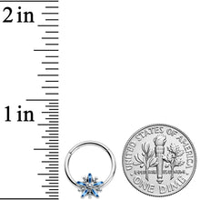 将图片加载到图库查看器，16G 3/8 Snowflake Blues Christmas Hinged Segment Ring
