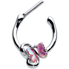Load image into Gallery viewer, 16G 5/16 Heart Pink Butterfly Cartilage Clicker

