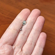 Load image into Gallery viewer, 16G 5/16 Clear Blue Gem Eye Hamsa Hand Curved Eyebrow Ring
