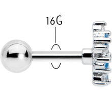 将图片加载到图库查看器，16G 1/4 Blue CZ Gem Floral Burst Cartilage Tragus Earring
