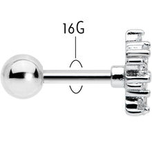 Load image into Gallery viewer, 16G 1/4 Clear CZ Gem Floral Burst Cartilage Tragus Earring

