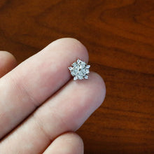 Load image into Gallery viewer, 16G 1/4 Clear CZ Gem Floral Burst Cartilage Tragus Earring
