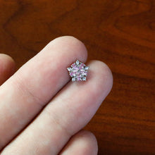 Load image into Gallery viewer, 16G 1/4 Pink CZ Gem Floral Burst Cartilage Tragus Earring
