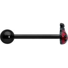 将图片加载到图库查看器，Black Classic Ladybug Top End Barbell Tongue Ring
