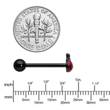 将图片加载到图库查看器，Black Classic Ladybug Top End Barbell Tongue Ring
