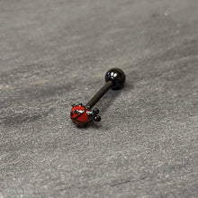 将图片加载到图库查看器，Black Classic Ladybug Top End Barbell Tongue Ring
