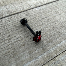 将图片加载到图库查看器，Black Classic Ladybug Top End Barbell Tongue Ring
