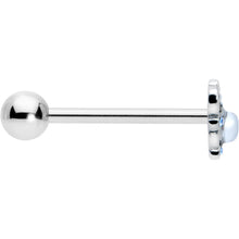 Load image into Gallery viewer, Blue Gem Twining Heart Mystic Orb Barbell Tongue Ring
