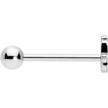 Load image into Gallery viewer, Clear CZ Gem Understated Hamsa Hand Barbell Tongue Ring
