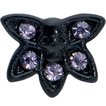 Load image into Gallery viewer, 16G 5/16 Purple Gem Black Skull Blossom Labret Monroe Tragus
