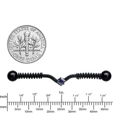 Load image into Gallery viewer, 14G Black Gem Black Vee Spring Coil Project Bar 38mm
