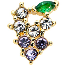 Load image into Gallery viewer, 16G 5/16 Clear CZ Gem Gold Tone Bunch Grapes Labret Monroe Tragus
