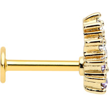 Load image into Gallery viewer, 16G 5/16 Clear CZ Gem Gold Tone Bunch Grapes Labret Monroe Tragus
