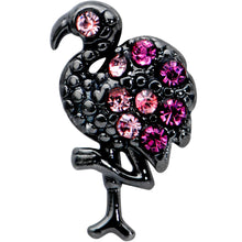 Load image into Gallery viewer, 16G 5/16 Pink Gem Black Fashion Flamingo Labret Monroe Tragus
