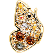 Load image into Gallery viewer, 16G 5/16 Orange Gem Gold Tone Baroque Butterfly Labret Monroe Tragus
