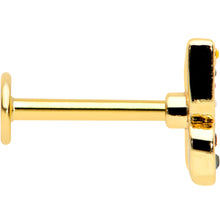Load image into Gallery viewer, 16G 5/16 Orange Gem Gold Tone Baroque Butterfly Labret Monroe Tragus

