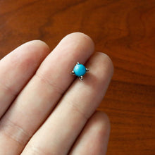 Load image into Gallery viewer, 16G 1/4 Blue Turquoise Claw Hand Cartilage Tragus Earring
