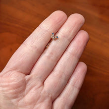 Load image into Gallery viewer, 16G 5/16 Blue Gem Rose Gold Tone Butterfly Curved Eyebrow Ring
