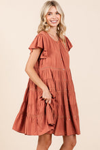 Load image into Gallery viewer, Lace Detail Ruffled Button Down Tiered Dress For Women – Romantic, Fluttering, Trendy, Elegant, Boho, Feminine &amp; Whimsical Style

