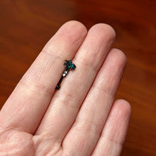 Load image into Gallery viewer, 16G 5/16 Black Night Palm Tree Dangle Curved Eyebrow Ring
