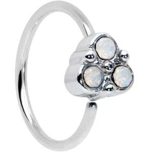 Load image into Gallery viewer, 20G 5/16 White Faux Opal Trio Triangle Nose Hoop
