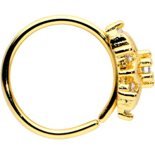 Load image into Gallery viewer, 20G 5/16 Clear CZ Gem Gold Tone Flower Snowflake Nose Hoop
