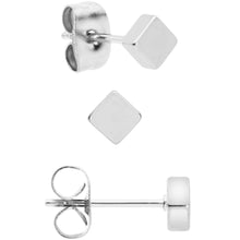 Load image into Gallery viewer, 3mm 4mm 5mm Square 316L Stainless Steel Stud Earrings 3 Pack
