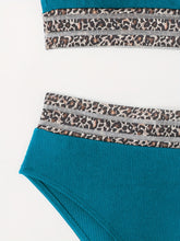 Load image into Gallery viewer, Bikini Leopard Print High Waist Bandeau 2 Piece Swimsuit for Women – Super Stretchy Bikini Set with Seductive Mesh Detail and Flattering Fit – Chic Animal Print Swimwear for Beachwear Poolside and Summer Vacations
