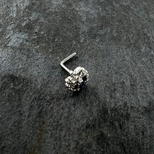 Load image into Gallery viewer, 20G 7mm Blue Clear Gem Abstract Arch L Shape Nose Ring

