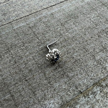 Load image into Gallery viewer, 20G 7mm Blue Clear Gem Abstract Arch L Shape Nose Ring
