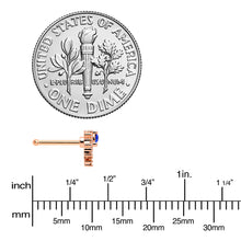 Load image into Gallery viewer, 20G 1/4 Blue Clear Gem Rose Gold Tone Glamour Flare Nose Bone
