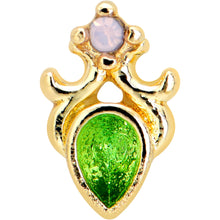 Load image into Gallery viewer, 20G 1/4 Green Gem Shades of Spring Golden Nose Bone
