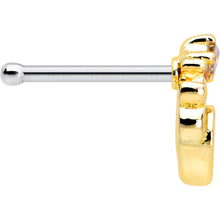 Load image into Gallery viewer, 20G 1/4 Green Gem Shades of Spring Golden Nose Bone
