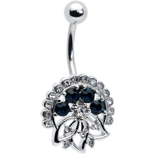 将图片加载到图库查看器，Clear Blue Gem Abstract Arch Belly Ring
