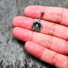 将图片加载到图库查看器，Clear Blue Gem Abstract Arch Belly Ring

