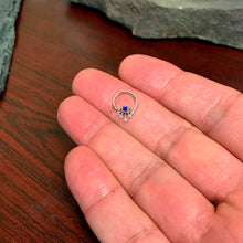 Load image into Gallery viewer, 16G 3/8 Blue Gem Rose Gold Tone Glamour Flare Hinged Segment Ring
