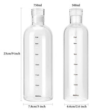 Load image into Gallery viewer, 750ml Large Capacity Glass Water Bottle With Time Marker Cover For Water Drink Transparent Milk Juice Simple Cup Birthday Gift Sport Grey Glass Bottle Glass Bottle with Hourly Time Marker Leak Proof Reusable Water Bottle

