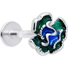 将图片加载到图库查看器，16G 5/16 Spring Flower Green Blue Labret Monroe Tragus
