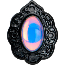 Load image into Gallery viewer, White Tourmaline Black Filigree Fairy Tale Barbell Tongue Ring
