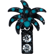 将图片加载到图库查看器，20G 1/4 Clear Gem Black Night Palm Tree Dangle Nose Bone
