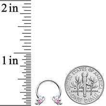 Load image into Gallery viewer, 16G 3/8 Pink Wings Butterfly Horseshoe Circular Barbell
