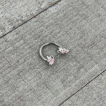 Load image into Gallery viewer, 16G 3/8 Pink Wings Butterfly Horseshoe Circular Barbell
