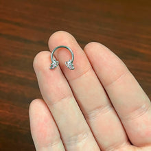 Load image into Gallery viewer, 16G 3/8 Pink Wings Butterfly Horseshoe Circular Barbell
