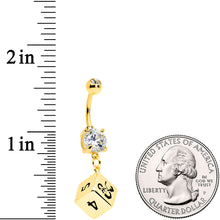 将图片加载到图库查看器，Licensed Dungeons &amp; Dragons Clear CZ Gem Dice Dangle Belly Ring
