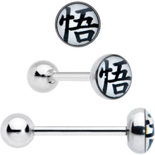 Load image into Gallery viewer, Licensed Dragonball Z Blue Red Star Kanji Barbell Tongue Ring Set of 4
