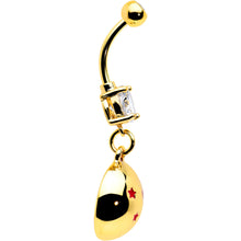 Load image into Gallery viewer, Licensed Dragonball Z Clear CZ Gem Gold Hue Starball Dangle Belly Ring
