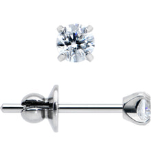 Load image into Gallery viewer, 3mm Clear CZ Gem Implant Grade Titanium Stud Earrings
