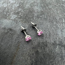 将图片加载到图库查看器，4mm Pink CZ Gem Implant Grade Titanium Stud Earrings
