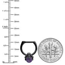 Load image into Gallery viewer, 16G 5/16 Purple Amethyst Stone Black Claw Hand Cartilage Clicker
