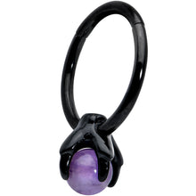 将图片加载到图库查看器，16G 3/8 Purple Amethyst Black Claw Hand Hinged Segment Ring

